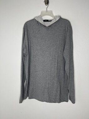 Theory Men's Gray Double Layer 100% Pima Cotton Light Hoodie Size XL